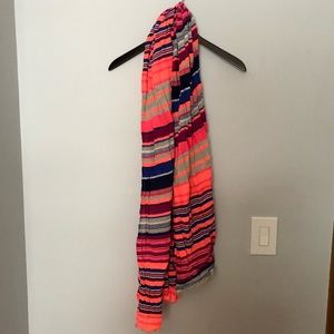 Bright Striped Gap Scarf with Fringe